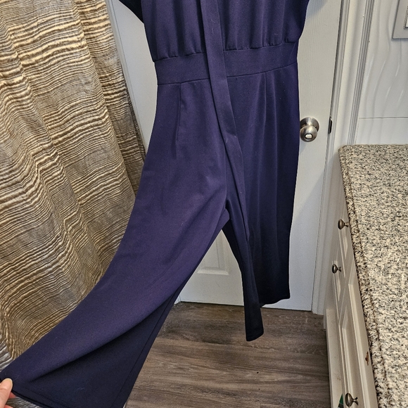 Navy jumpsuit, bling belt - Picture 2 of 5